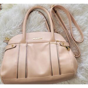 Big Buddha Pale Blush Dome Satchel with Gold Accents